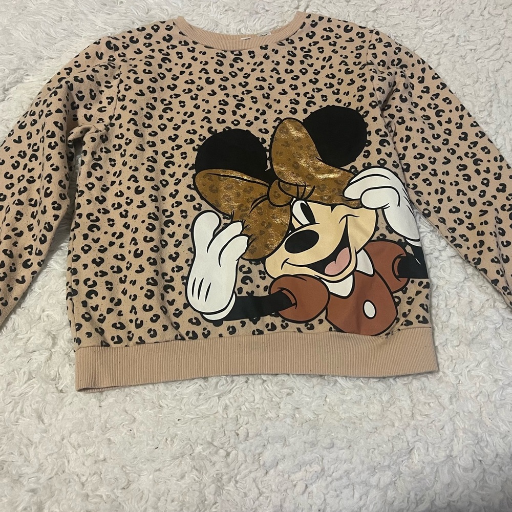 H&M Tan and Black Mickey Mouse Sweatshirt